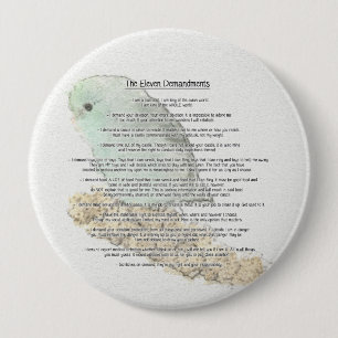 Parrotlets' Eleven Demandments 10 Cm Round Badge