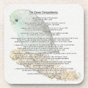 Parrotlets' Eleven Demandments Coaster