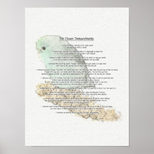 Parrotlets' Eleven Demandments Poster