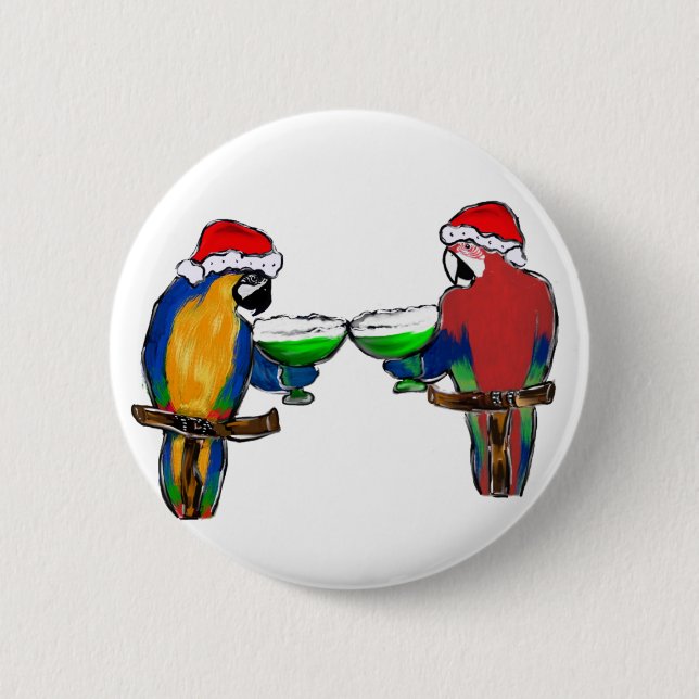 PARROTS 6 CM ROUND BADGE (Front)