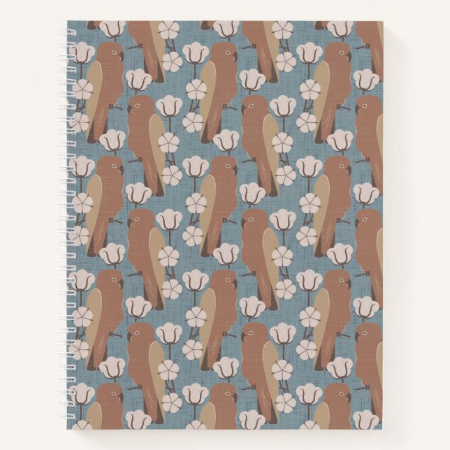 Parrots and cotton flower notebook (Front)