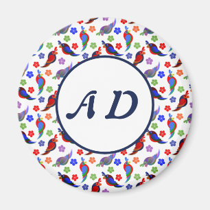 Parrots and Flowers Magnet