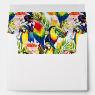 Parrots And Palm Leaves Envelopes