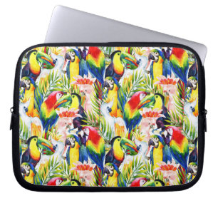 Parrots And Palm Leaves Laptop Sleeve
