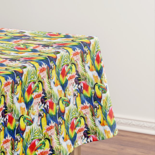 Parrots And Palm Leaves Tablecloth (In Situ)