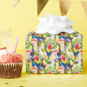 Parrots And Palm Leaves Wrapping Paper
