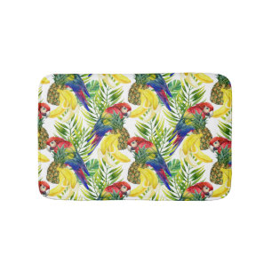 Parrots And Tropical Fruit Bath Mat