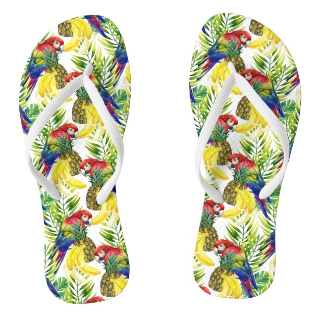 Parrots And Tropical Fruit Jandals (Footbed)