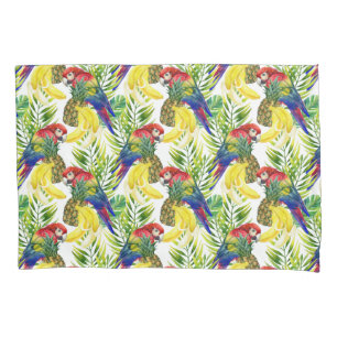 Parrots And Tropical Fruit Pillowcase