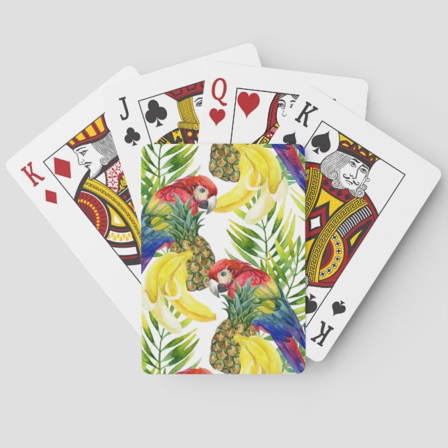 Parrots And Tropical Fruit Playing Cards (Back)