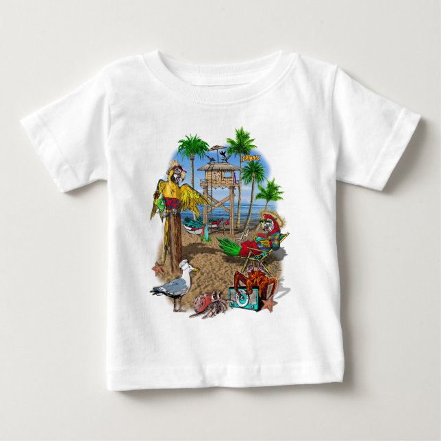Parrots Beach Party Baby T-Shirt (Front)