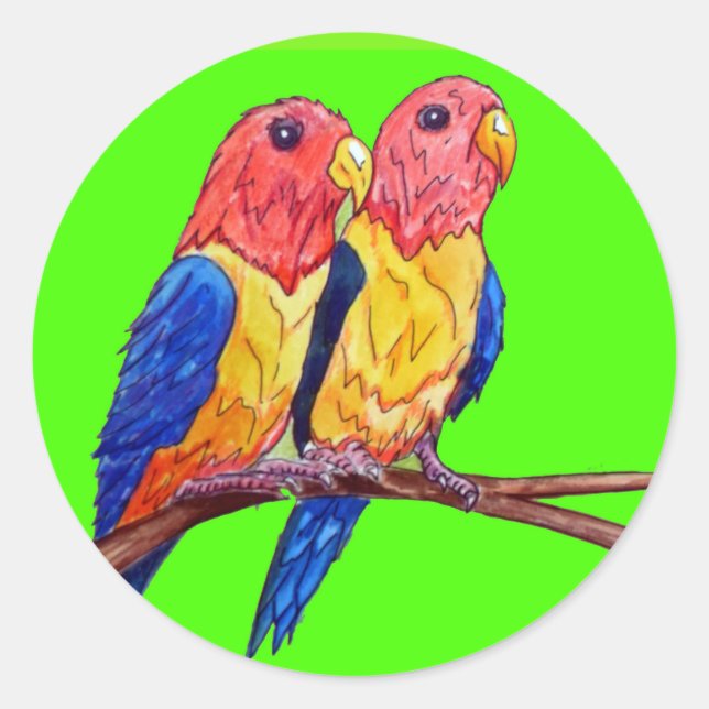 Parrots Classic Round Sticker (Front)