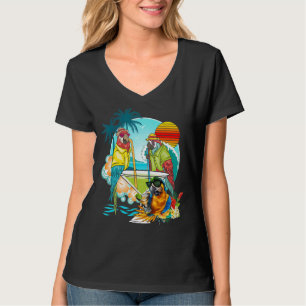 Parrots Drinking Margarita On Summer Vacation Bird T-Shirt