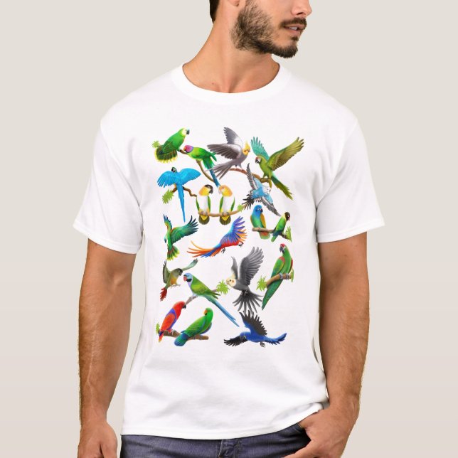 Parrots Galore T-Shirt (Front)