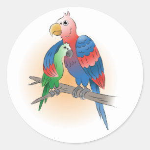 Parrots Happy Mother's Day Classic Round Sticker