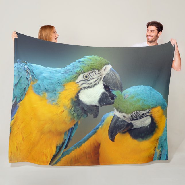 Parrots in love fleece blanket (In Situ)