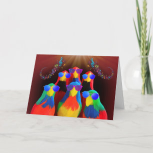 Parrots In Sunglasses Birthday Card