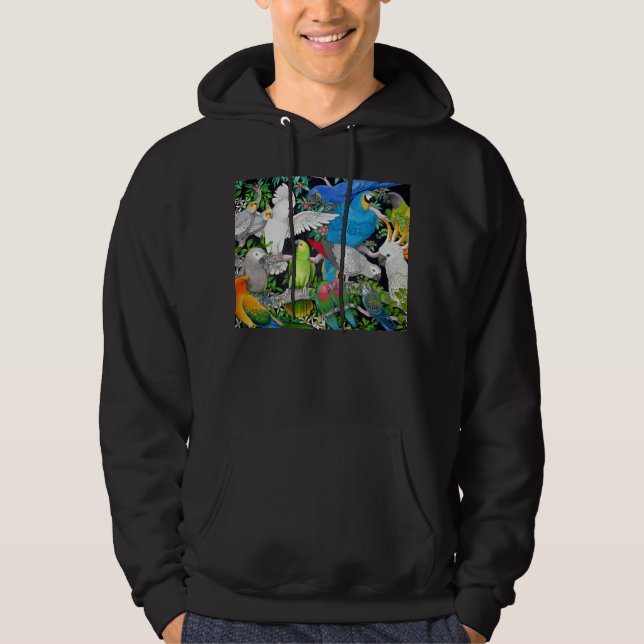 Parrots of the World Hooded Sweatshirt (Front)