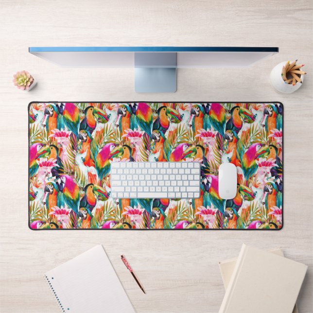Parrots & Palm Leaves Desk Mat (Office 1)