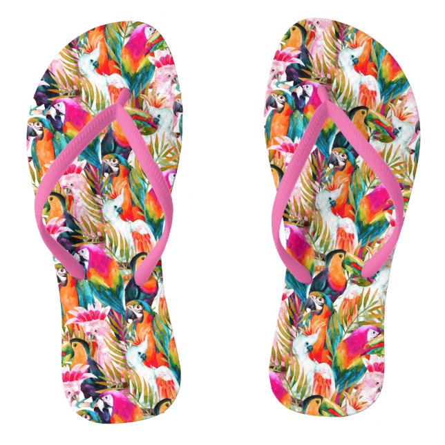 Parrots & Palm Leaves Jandals (Footbed)