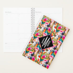 Parrots & Palm Leaves Monogram Planner