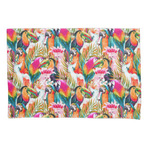 Parrots & Palm Leaves Pillowcase