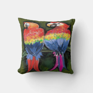 Parrots Throw Pillow