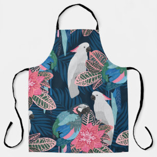 Parrots Tropical: Vintage Seamless Pattern Apron