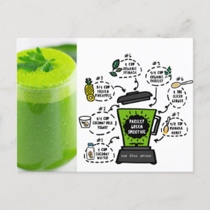 parsley green smoothie recipe postcard