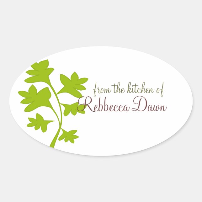 Parsley Oval Sticker (Front)