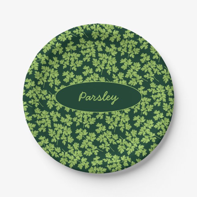 Parsley Pattern Paper Plate (Front)