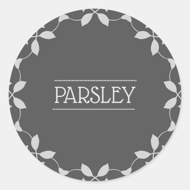 Parsley Spice Jar Sticker Labels (Front)