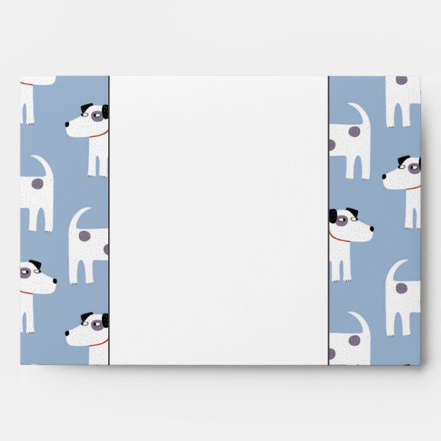 Parson Jack Russell Terrier Dog Pattern Blue Envelope (Front)