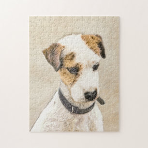 Parson Jack Russell Terrier Painting 2 Dog Art Jigsaw Puzzle