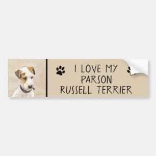 Parson Jack Russell Terrier Painting - Dog Art Bumper Sticker