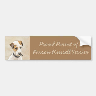 Parson Jack Russell Terrier Painting - Dog Art Bumper Sticker