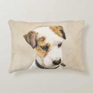 Parson Jack Russell Terrier Painting - Dog Art Decorative Cushion