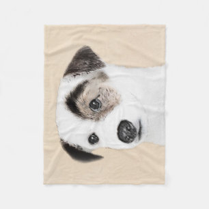 Parson Jack Russell Terrier Painting - Dog Art Fleece Blanket