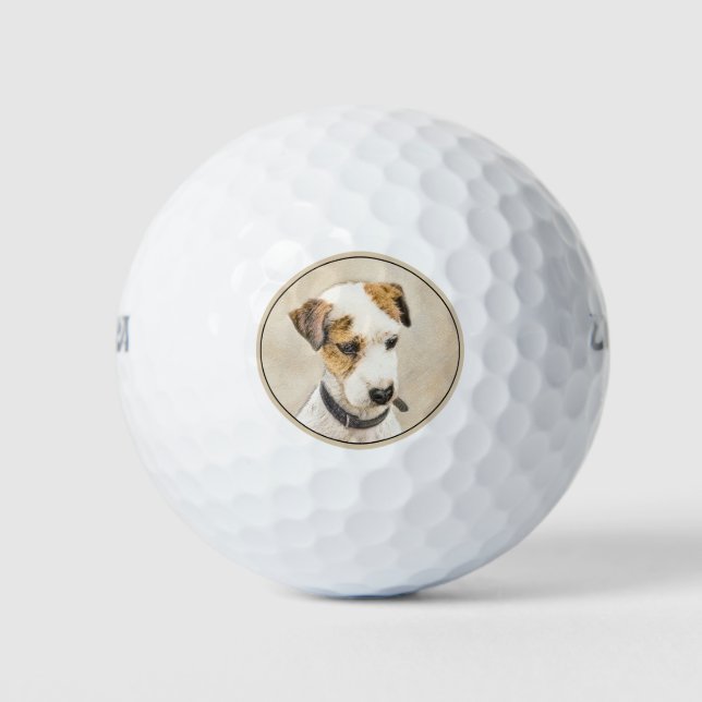 Parson Jack Russell Terrier Painting - Dog Art Golf Balls (Front)