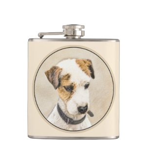 Parson Jack Russell Terrier Painting - Dog Art Hip Flask
