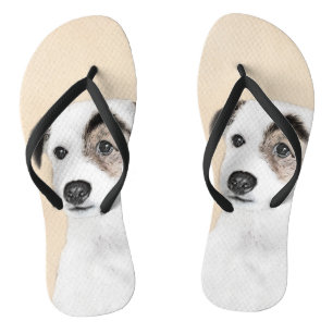Parson Jack Russell Terrier Painting - Dog Art Jandals