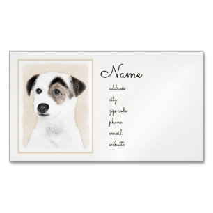 Parson Jack Russell Terrier Painting - Dog Art Magnetic Business Card