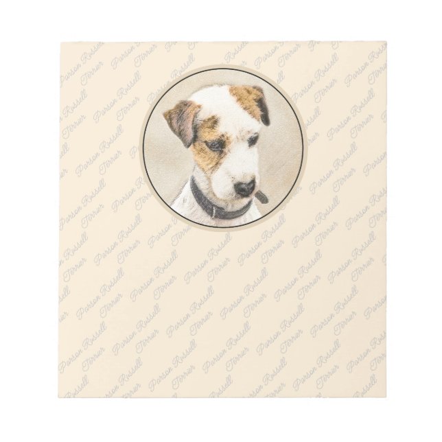 Parson Jack Russell Terrier Painting - Dog Art Notepad (Front)