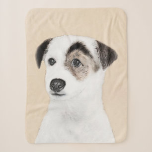 Parson Jack Russell Terrier Painting - Dog Art Sherpa Blanket