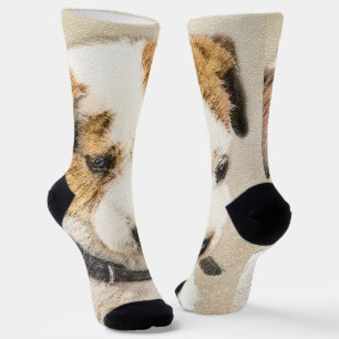 Parson Jack Russell Terrier Painting - Dog Art Socks