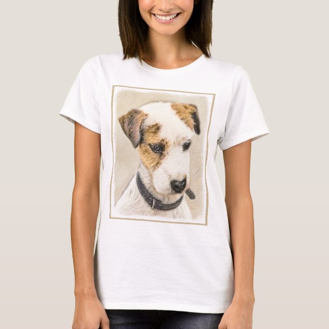 Parson Jack Russell Terrier Painting - Dog Art T-Shirt (Front)