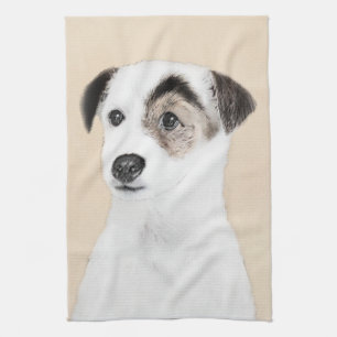 Parson Jack Russell Terrier Painting - Dog Art Tea Towel