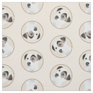 Parson Jack Russell Terrier Painting Pet Dog Art Fabric