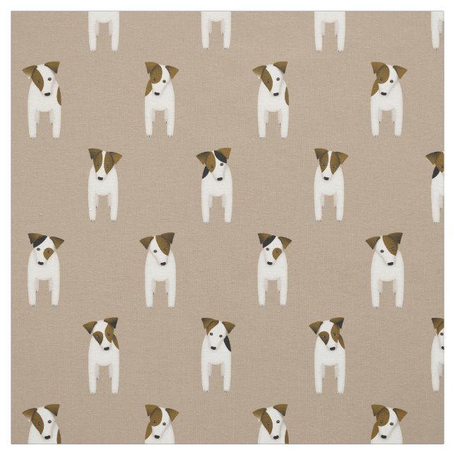 Parson Jack Russell Terriers cute dogs any colour Fabric (Swatch)