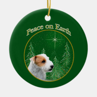 Parson Russell Terrier (broken) Peace Ceramic Tree Decoration
